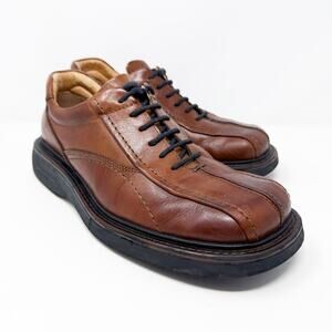 Vintage Y2K London Underground Brown Leather Square Toe Oxfords Men's Size 8